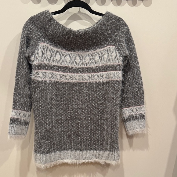Anthropologie Sleeping on Snow Faroe Fuzzy Off-Shoulder Sweater |Wool Blend| SP - Picture 2 of 6